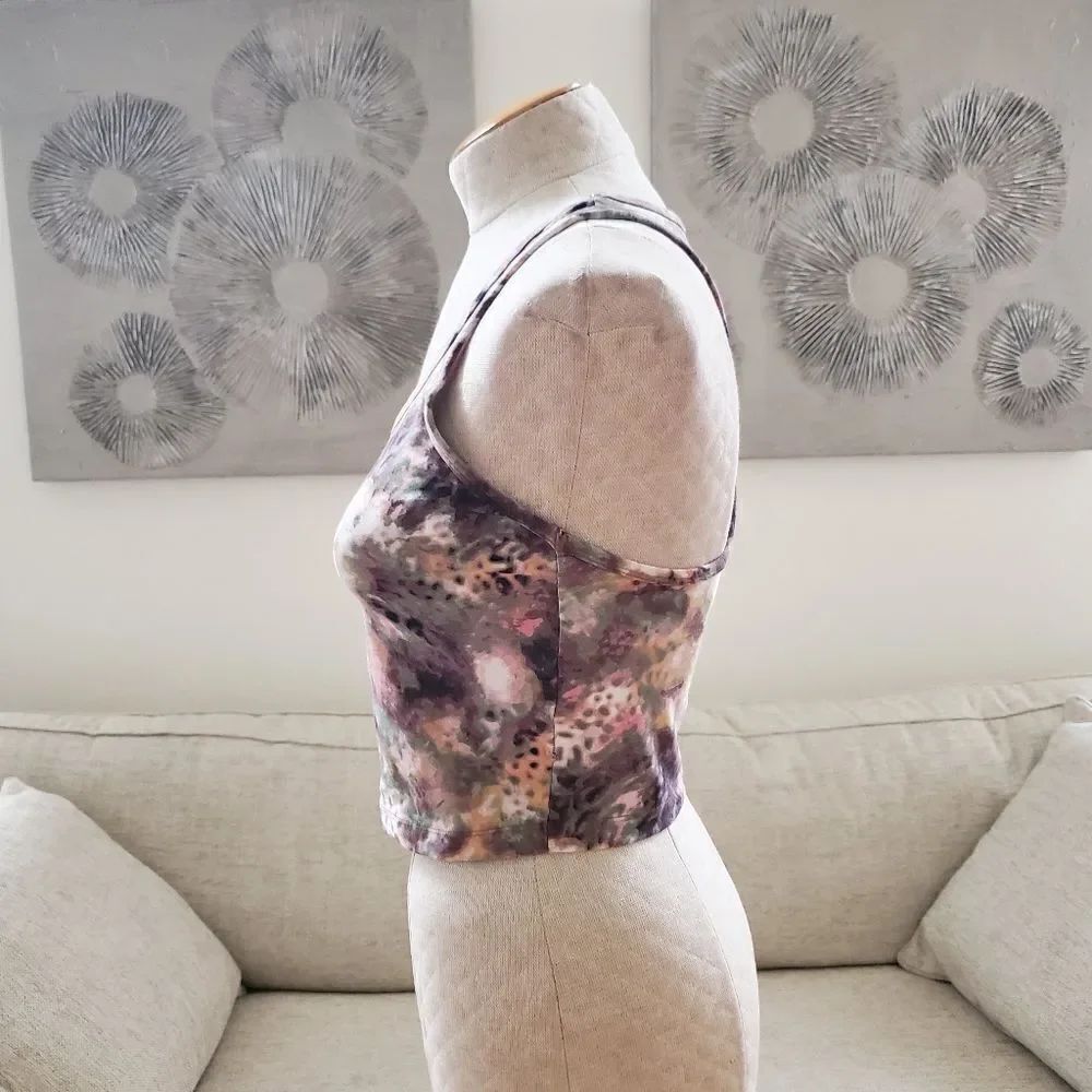 Calvin Klein Performance Printed Racerback Cropped Tank Top - Picture 5 of 13